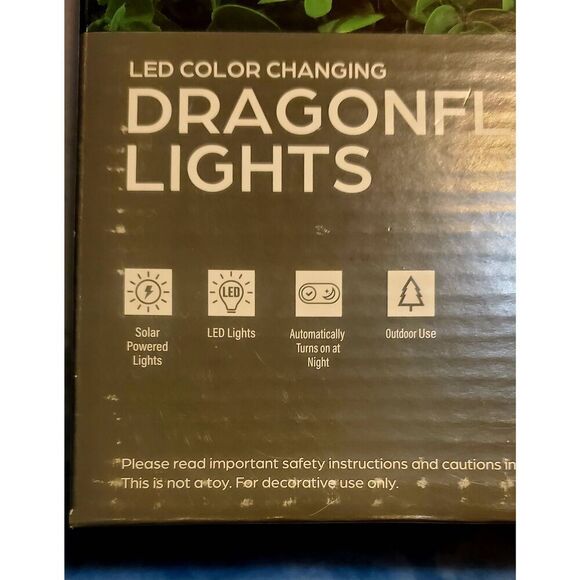 NEW IN BOX REAL LIVING DRAGONFLY SOLAR LIGHTS SET OF 3 - Picture 4 of 7